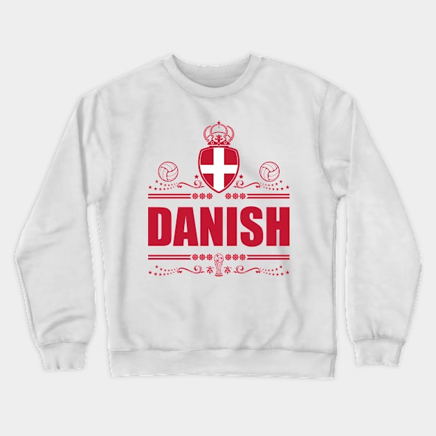 DANISH FOOTBALL GIFT | RED VIGNETTE Crewneck Sweatshirt by VISUALUV